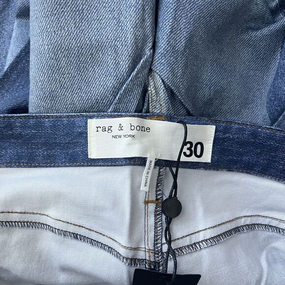 RAG & BONE Stretch Miramar Nina Cigarette Jeans Size 30 Byron Patchwork Blue NEW - Picture 8 of 11